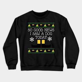 Good News Elf Quote Christmas Knit Crewneck Sweatshirt